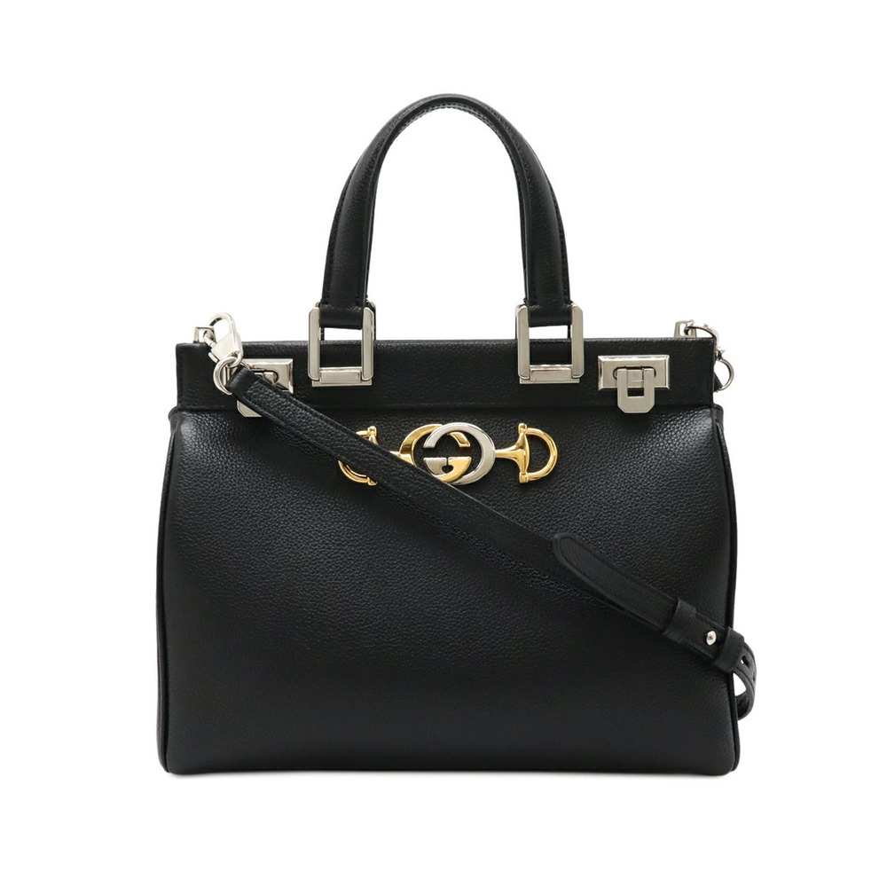Gucci Zumi Top Handbag Crossbody Bag Black